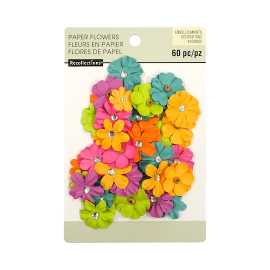 Bright Mini Paper Flower Embellishments By Recollections&#x2122;
